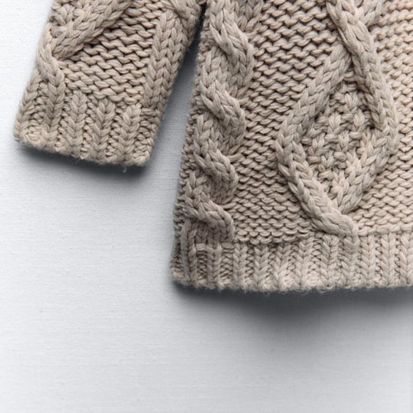 NWT ZARA CABLE KNIT COAT M, S 2142 - Picture 10 of 11